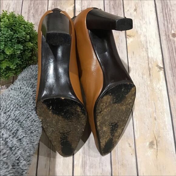 Stuart Weirzman Two Tone Color Block Brown Leather‎ Square Toe Boots Size 6 - Picture 5 of 7